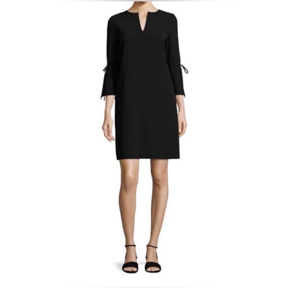 Lafayette 148 New York Black Long-Sleeve Mini Dress